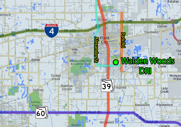 Walden Woods DRI map